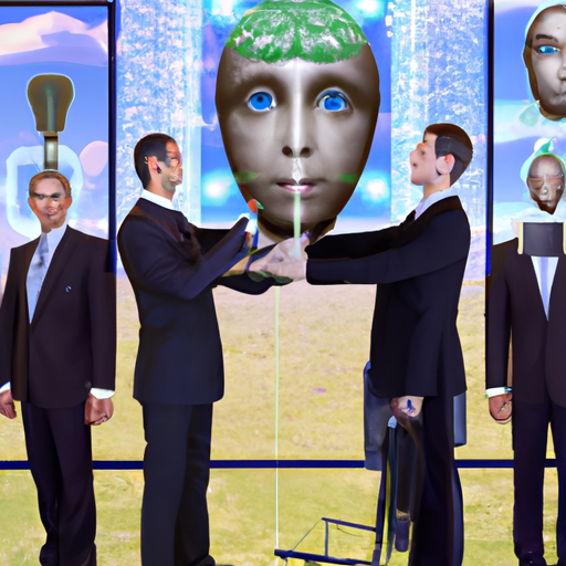 A picture of humans uploading themselves to general artificial intelligence