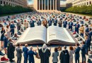 An engaging scene on the MIT campus where a diverse group of individuals including global footwear brand representatives, sustainability experts