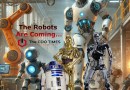illustration-of-two-futuristic-robots-in-a-modern-factory-with-C3PO-R2D2-and-a-Terminator-robot