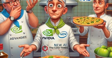 Attachment Details A-humorous-pizza-competition-between-Nvidia-Intel-and-AMD-in-a-kitchen.-Nvidia-is-represented-as-a-confident-master-chef-holding-a-giant-pizza
