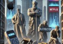 giant-statues-of-Nokia-Kodak-and-Blockbuster-crumbling-and-falling-apart-whereas-Netflix-Apple-Google-Microsoft-are-on-the-rising-towers-on-top-of-their-ashes