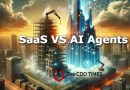 the SaaS old era vs a sleek AI agent powered future